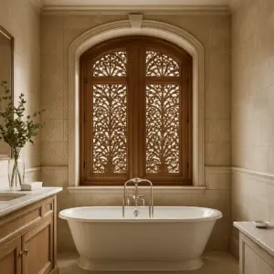 Łazienka z okiennicami