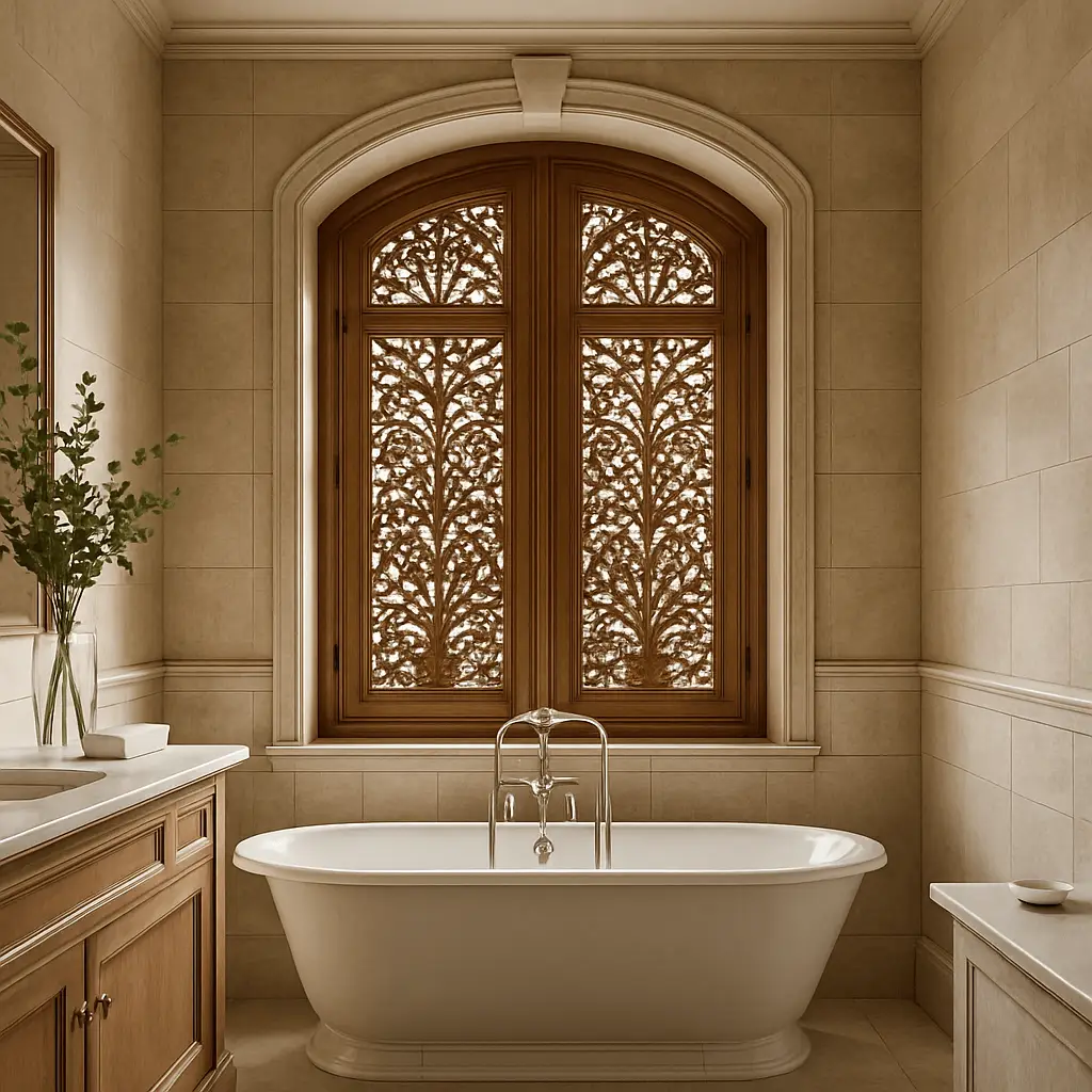 Łazienka z okiennicami